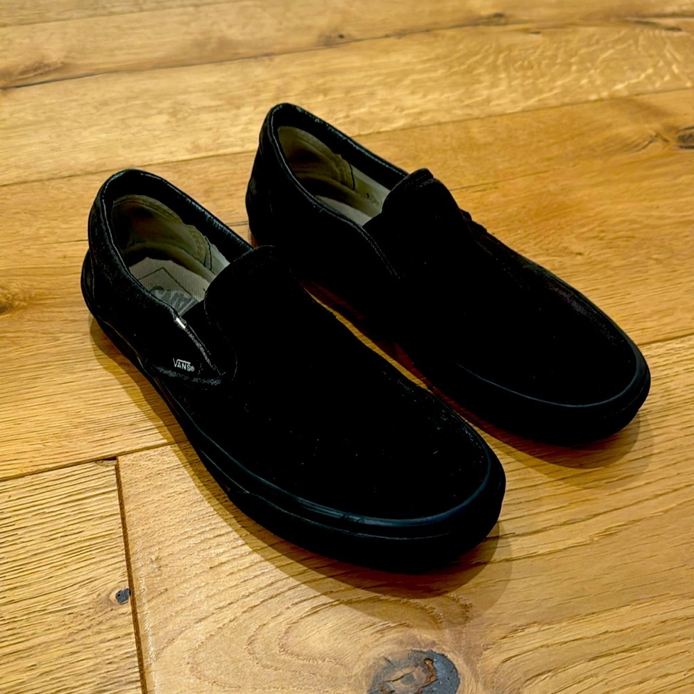 Vans black slip- ons US men 9.5